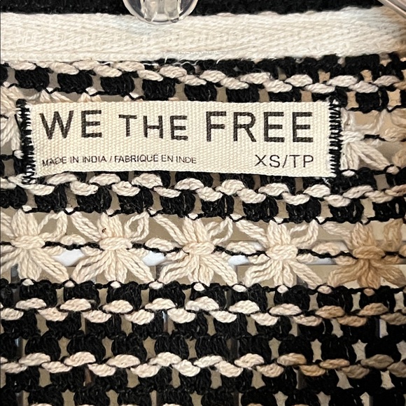 We The Free Kai Cardi Free People Cardigan Black Ivory XS - Picture 2 of 8